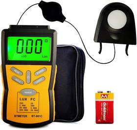 Btmeter Bt-881c Digital Illuminance Light Meter Lux Fc Sensor Photometer 200000 Tester