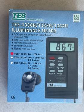 Tes Tes-1330n Nib 1330n Digital Light Meter Illuminance Luxmeter 20k Lux Led Scf In Case