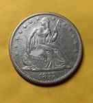 1877-S 50C Seated Half, Au+condition,nice Luster, Light Rub, Attractive, Rev Scr. Fixed Price $195.00.