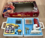 Vintage Fisher Price Explorer Set Microscope Science Kit W Slides & Box. Fixed Price $49.00.