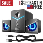 Computer Speakers Surround Sound System Wired Pc Gaming Bass 3.5MM Jack. Fixed Price $19.99.