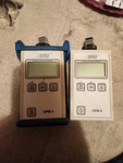 Lot Of 2 Afl Noyes OPM4-4C Sm Mm Fiber Optic Power Meters W/ 3 Adapter Caps. Fixed Price $275.00.